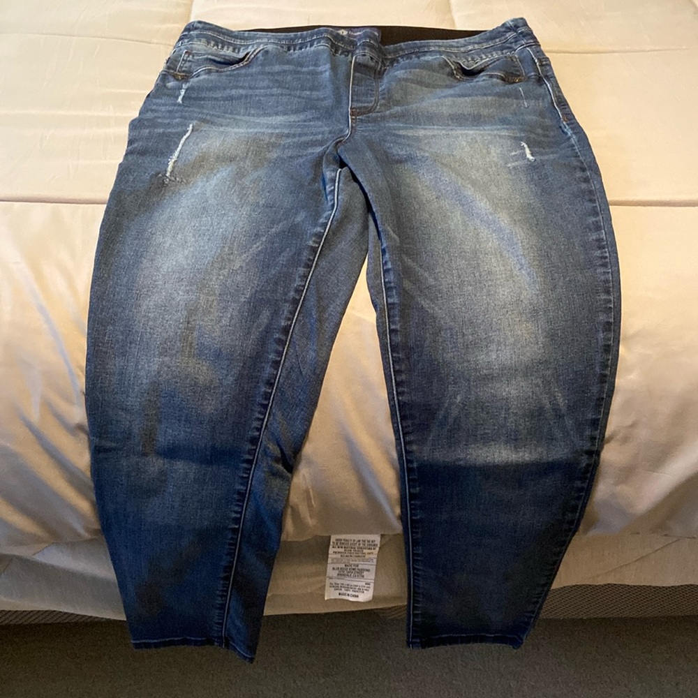 Democracy Ab Solution Medium Wash Pull On Skinny Jeans